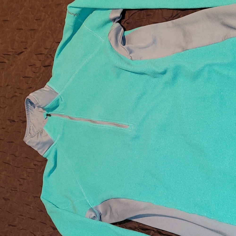 Half zip fleece,  green and gray, size L